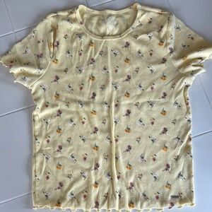 Hollister Light Yellow Floral Top